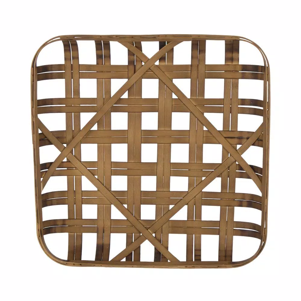 Glitzhome 24 in. Woven Tobacco Wicker Basket Wall Decor - Brown Bamboo