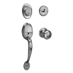 Design House Coventry Polished Chrome Single Cylinder Deadbolt Entry Handleset with Cambridge Interior Knob thumbnail 1