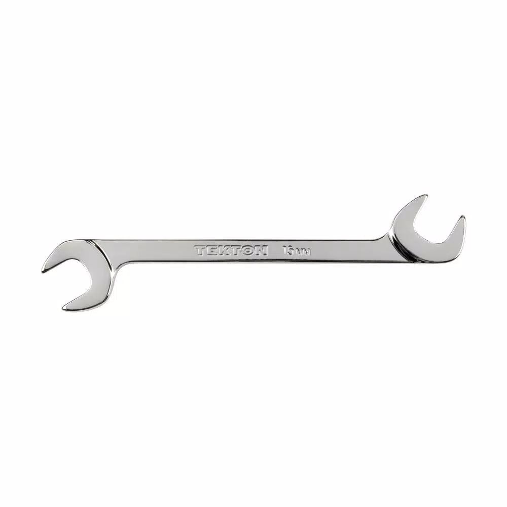 TEKTON 15 mm Angle Head Double Open End Wrench, 60° Offset