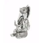 LITTON LANE 16 in. Antique Silver Sitting Ganesh Sculpture with Patterned Detailing thumbnail 2
