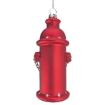 Design Toscano 5 in. Fire Hydrant Blown Glass Holiday Ornament, Red thumbnail 4