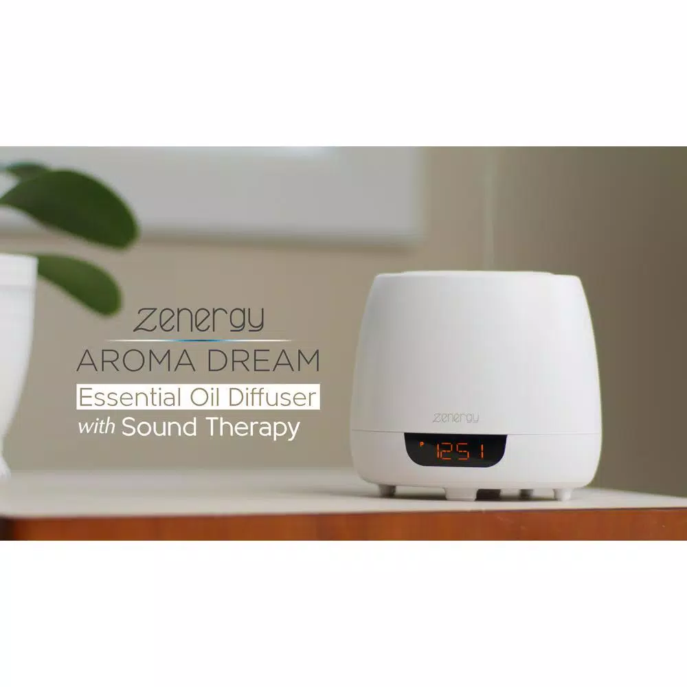 iHome Zenergy Aroma Dream iZA40W White Essential Oil Diffuser & Sound Therapy Alarm Clock