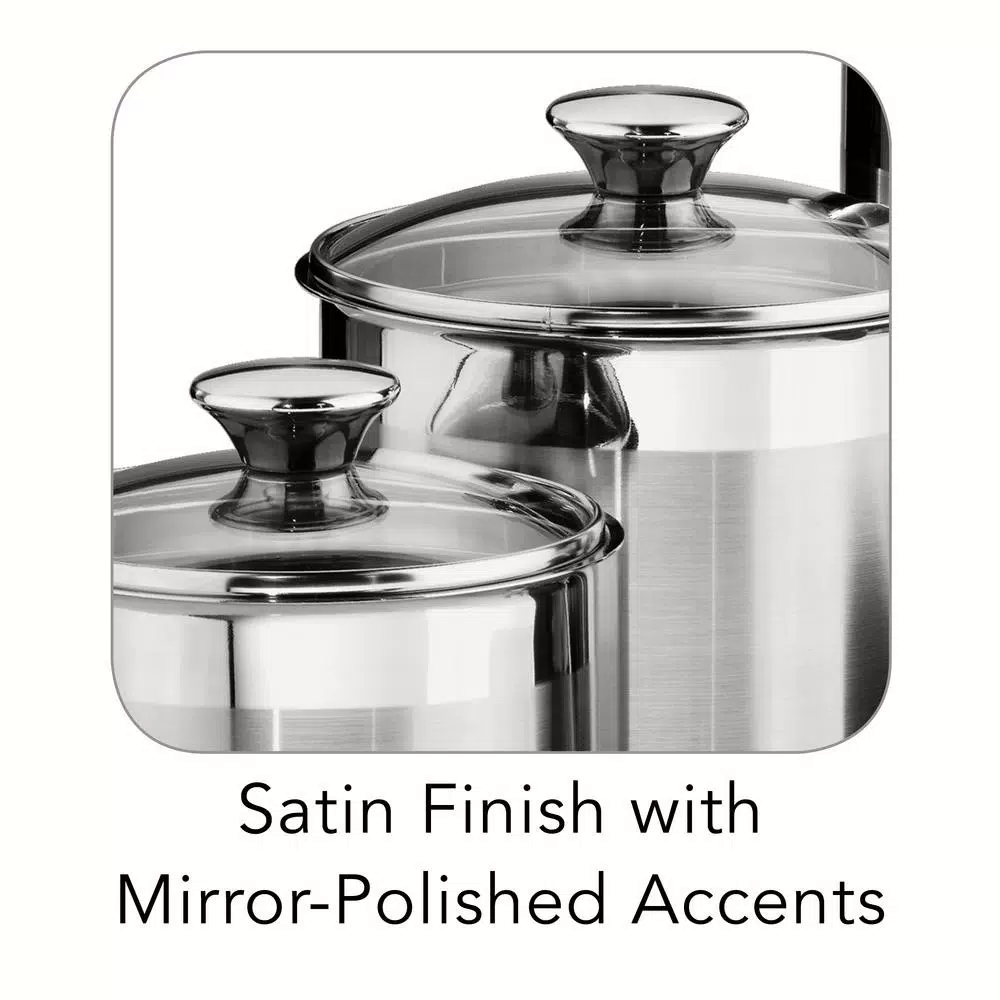 Tramontina Gourmet 8-Piece Stainless Steel Covered Canister and Scoop Set