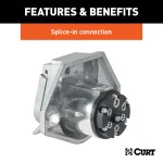 CURT 7-Way Round Trailer Connector Socket - Vehicle Side thumbnail 2