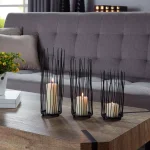 DANYA B Willow Black Iron Pillar Candle Holder Set of 3 thumbnail 2
