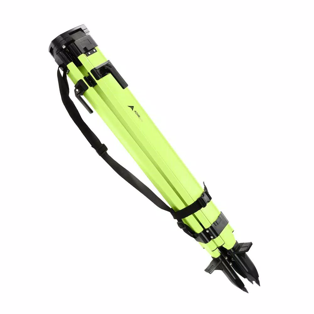 AdirPro High Visibility Green Heavy-Duty Aluminum Survey Tripod with Quick Clamp