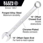 Klein Tools 7/16 in. Combination Wrench, Alloy Steel, 15° Offset thumbnail 2