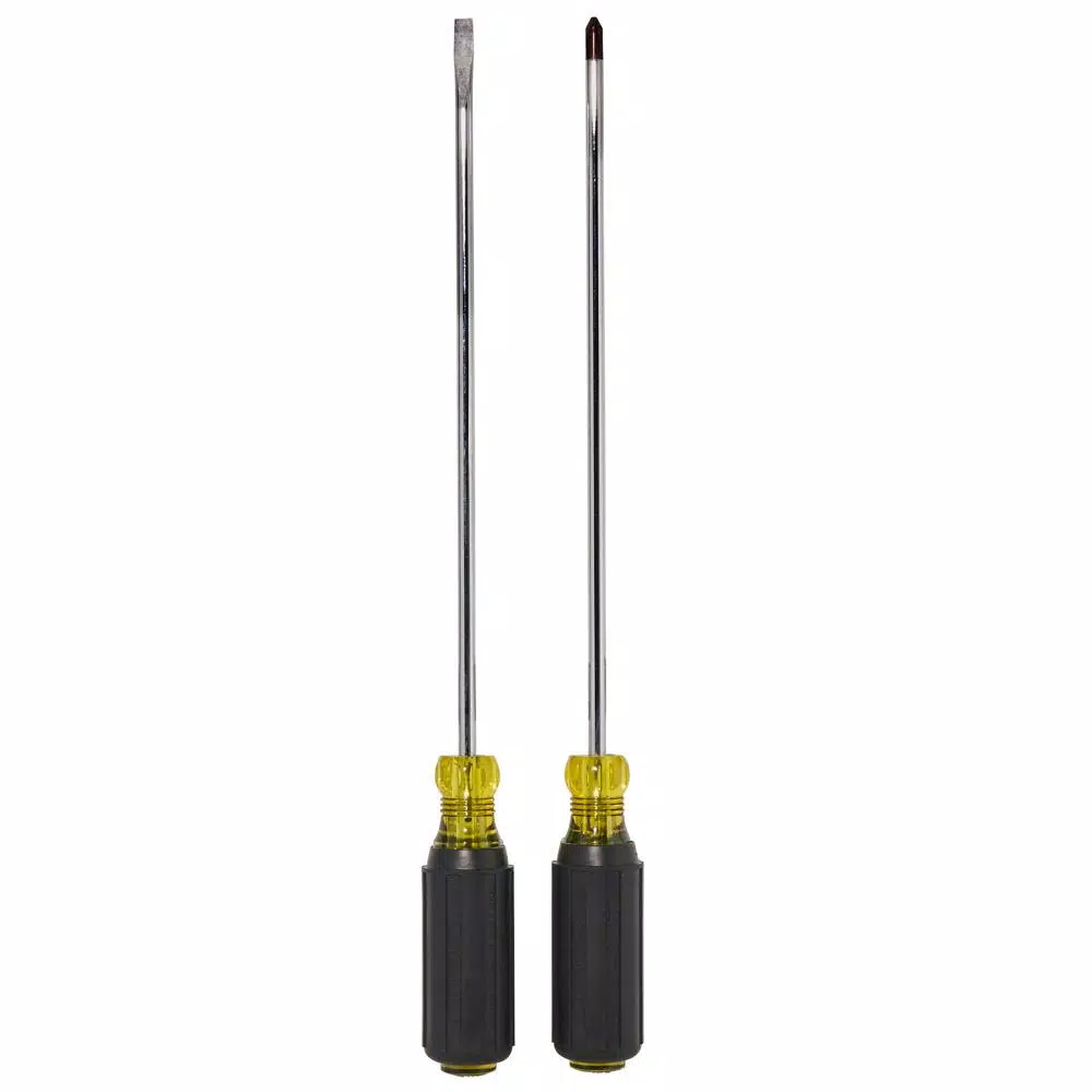 Klein Tools 2-Piece Long Blade Screwdriver Set, 10 in. Shank, Slotted and Phillips