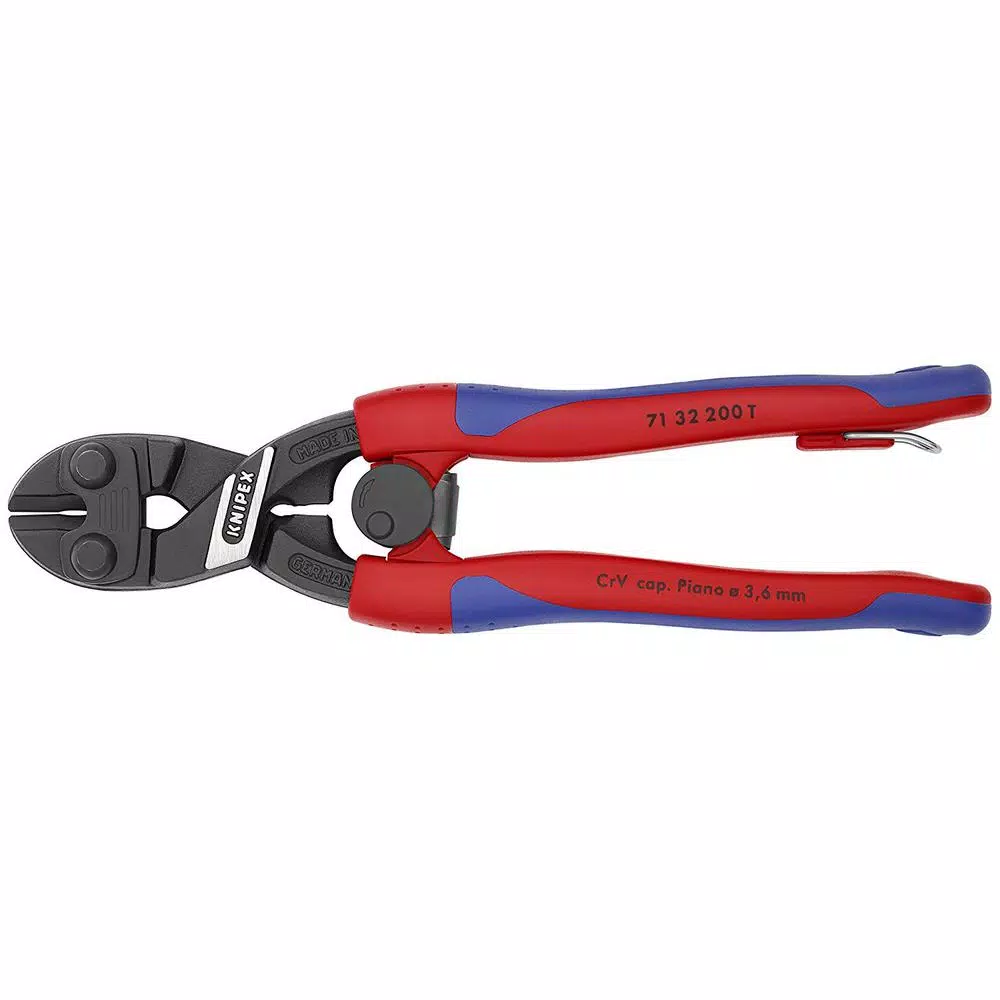 KNIPEX 8 in. High Leverage CoBolt Bolt Cutters with Notched Blade and Tether Attachment
