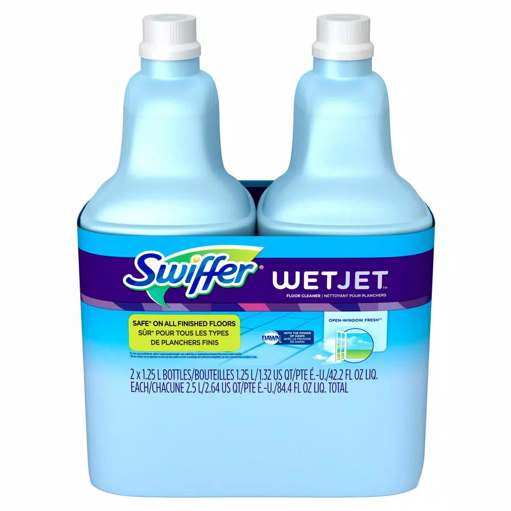 Swiffer WetJet Multi-Purpose Floor Cleaner Refill, Open Window Fresh Scent, 42 oz (2-Pack)