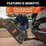 CURT Steel Wide Basket Style Hitch Cargo Carrier, 500 lb. Capacity, 2 in. Receiver thumbnail 4