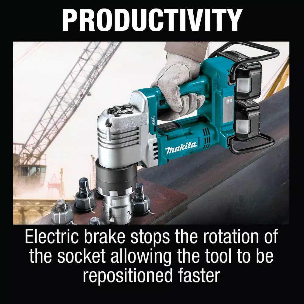 Makita 18V X2 LXT Brushless Cordless Shear Wrench Kit with 5.0 Ah Batteries and Dual Port Rapid Charger