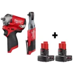 Milwaukee M12 FUEL 3/8 in. Stubby Impact Wrench & Ratchet Combo Kit with Two 3.0 Ah Batteries thumbnail 1