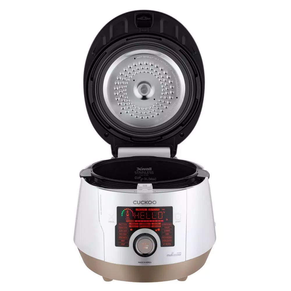 Cuckoo 5 Qt. Electric Multi Pressure Cooker with Dial, White/Gold