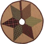 VHC Brands Tea Star 21 in. Traditional Christmas Mini Tree Skirt - Reversible Primitive Decor thumbnail 1