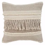 LR Resources Farmhouse Beige and Natural Geometric Chevron Throw Pillow, 20 x 20 in. thumbnail 3