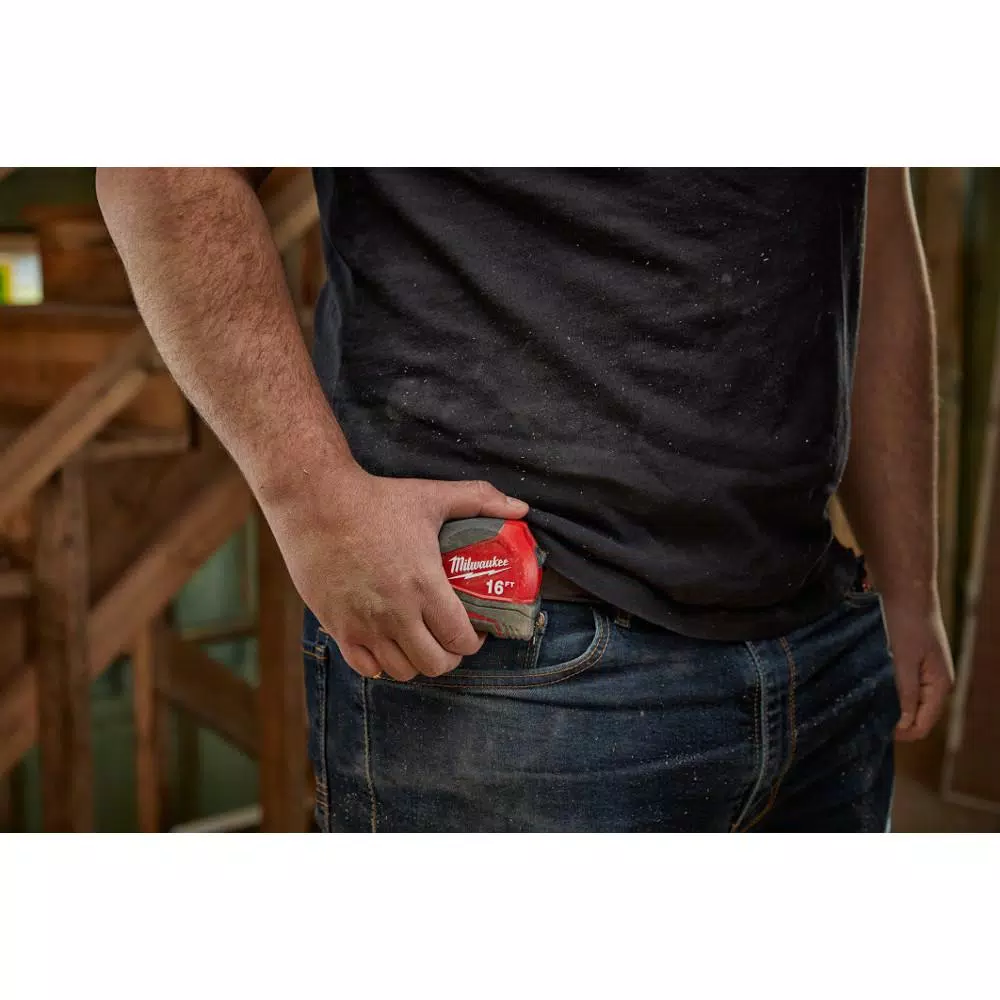 Milwaukee 16 ft. Compact Tape Measure with Nylon Blade Protection