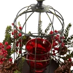 Nearly Natural Pine Berry Birdhouse Candelabrum Holiday Indoor Tabletop Decor thumbnail 2