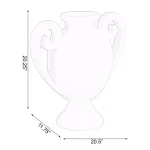 Uniquewise 20 in. White Gloss Amphora Style Modern Fiberglass Centerpiece Vase thumbnail 7