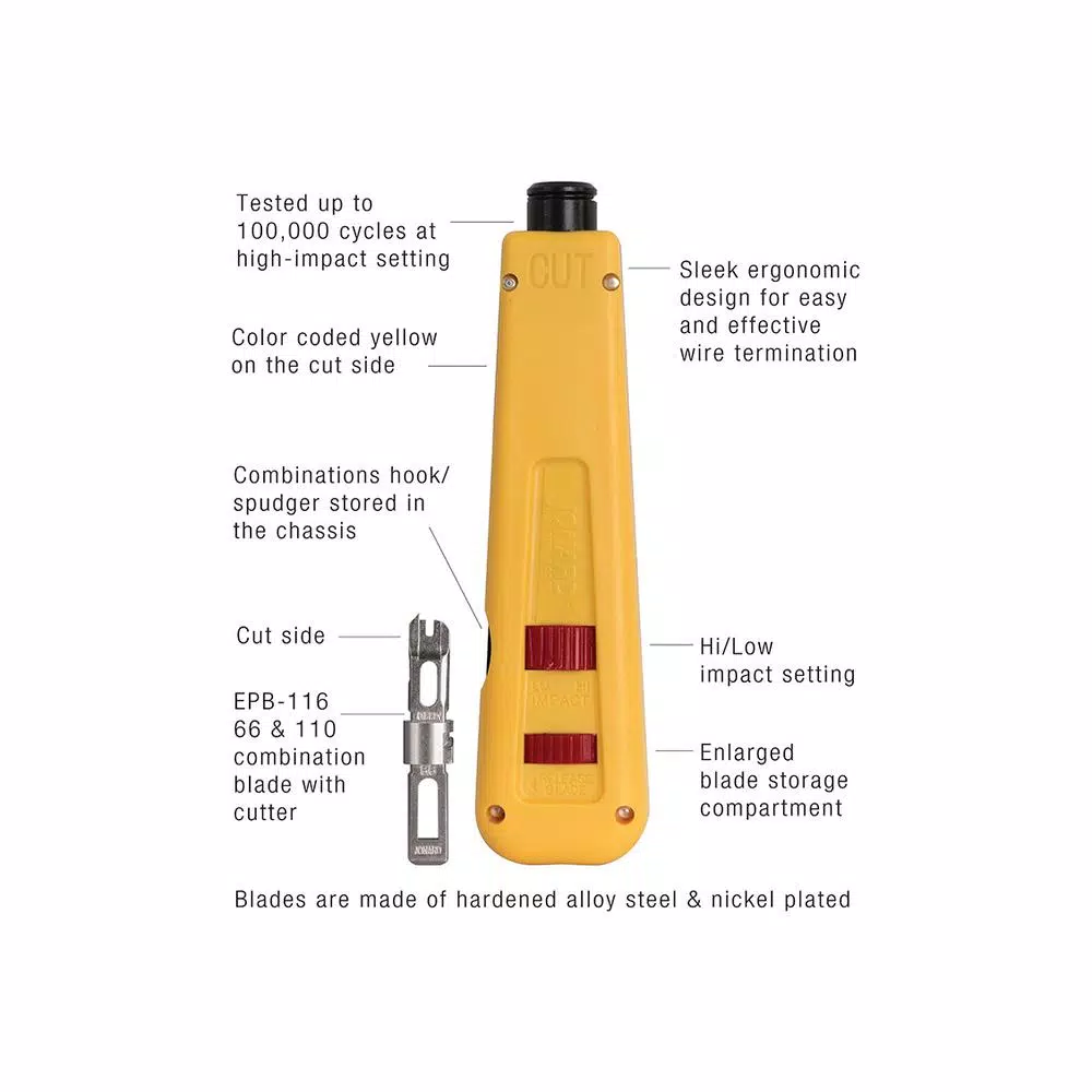 Jonard Tools EPD-914116 Impact Punchdown Tool with 66 and 110 Combined Steel Blade