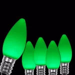 Wintergreen Lighting OptiCore C7 LED Green Smooth Opaque Christmas Light Bulbs, 25-Pack thumbnail 1