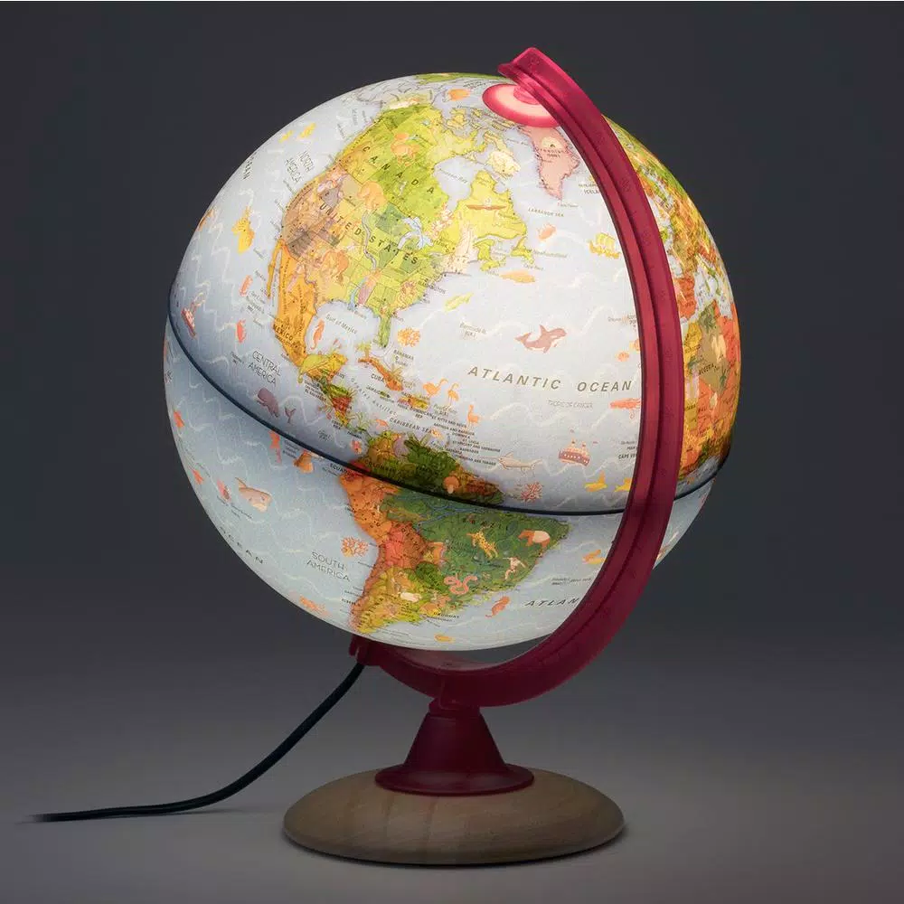 Waypoint Geographic Circus Explorer 10 in. Illuminated Desktop Globe for Kids with Beech Wood Base