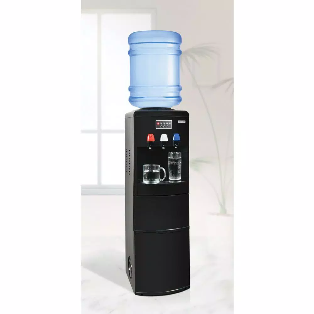 Igloo Top Loading Water Dispenser with Built-in Ice Maker, Hot & Cold Water, Black