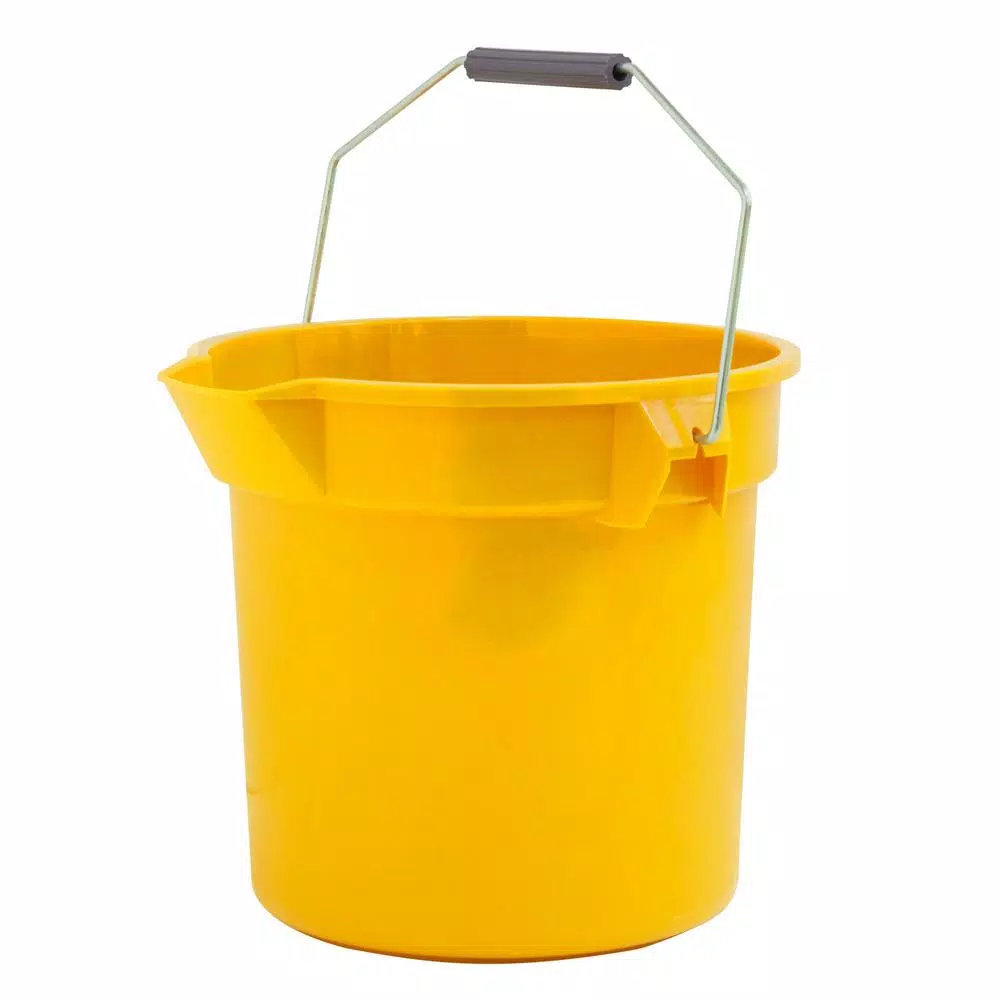 TAFCO PRODUCTS Tafco 3.5 Gal. Yellow Round Utility ECO Bucket, 100% Recycled Plastic with Easy Pour Spout