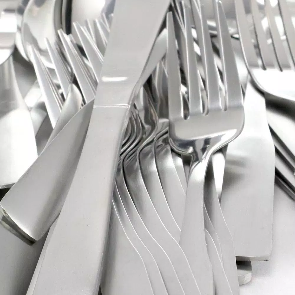 Gibson Home Abbeville 61-Piece Stainless Steel Flatware Set with Wire Caddy, Service for 12