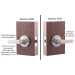 Copper Creek Avery Satin Stainless Steel Privacy Bed/Bath Door Lever thumbnail 5