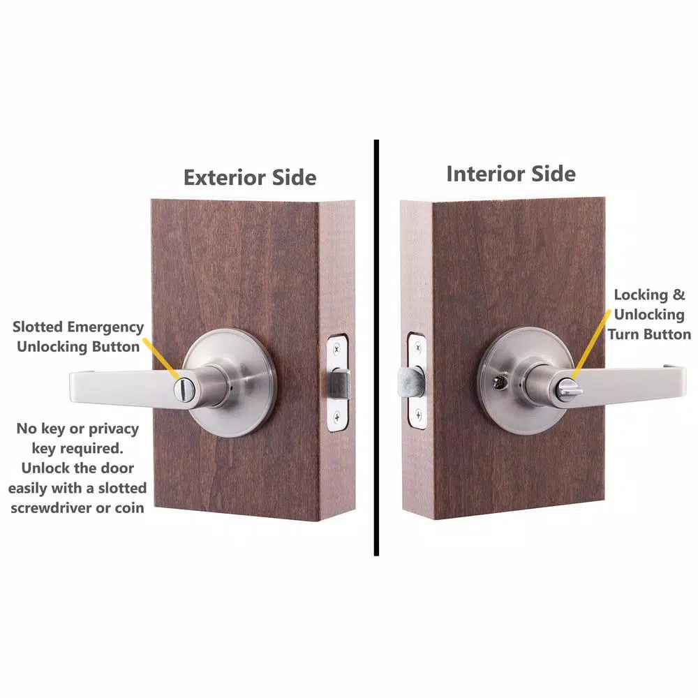 Copper Creek Avery Satin Stainless Steel Privacy Bed/Bath Door Lever