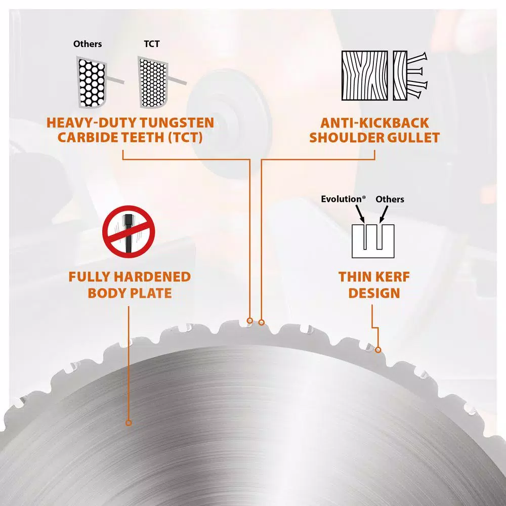 Evolution Power Tools RAGE 14 in. Multipurpose Carbide Circular Saw Blade, 36 Teeth