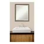 Amanti Art Parisian 18.5 in. W x 22.5 in. H Silver Framed Beveled Edge Rectangular Bathroom Mirror thumbnail 5