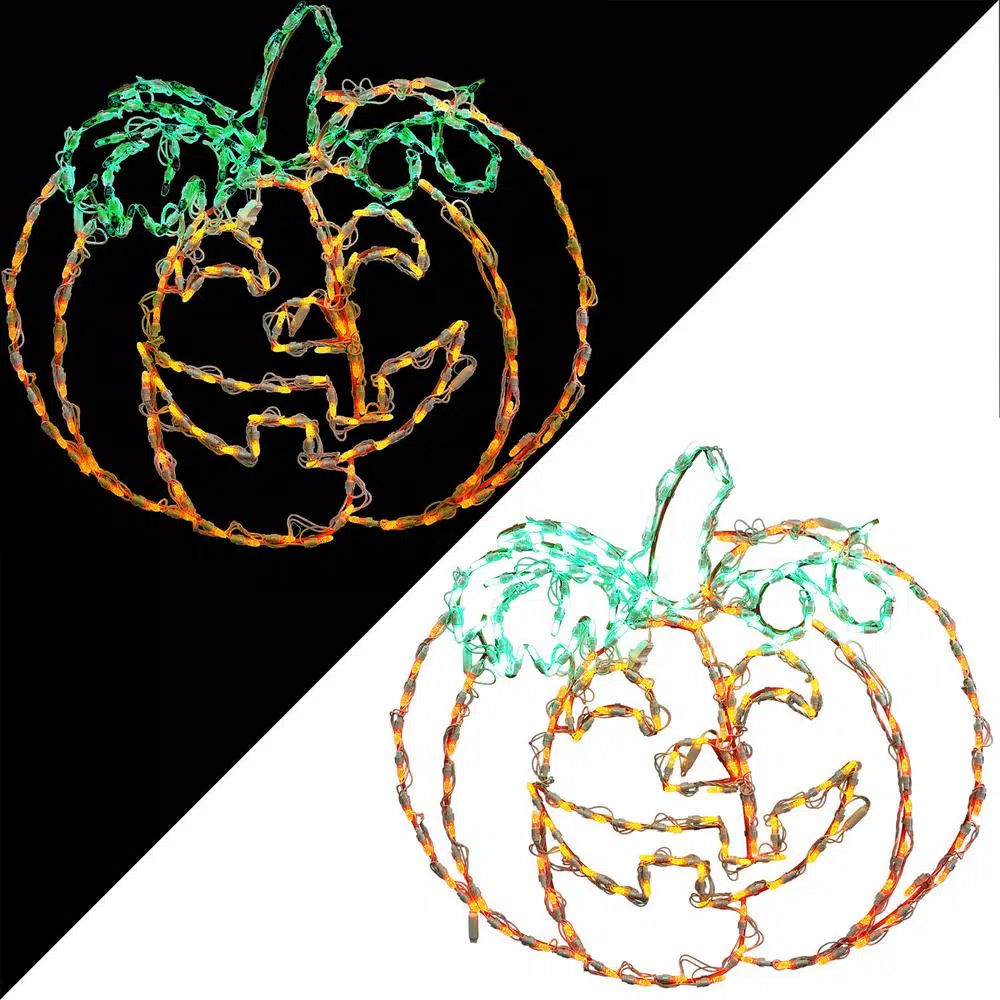 Haunted Hill Farm Happy Jack-O-Lantern LED Halloween Light, Indoor/Outdoor Pumpkin Decor