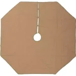 VHC Brands 48 in. Dolly Star Natural Tan Primitive Christmas Tree Skirt - Plaid Patchwork Cotton thumbnail 2