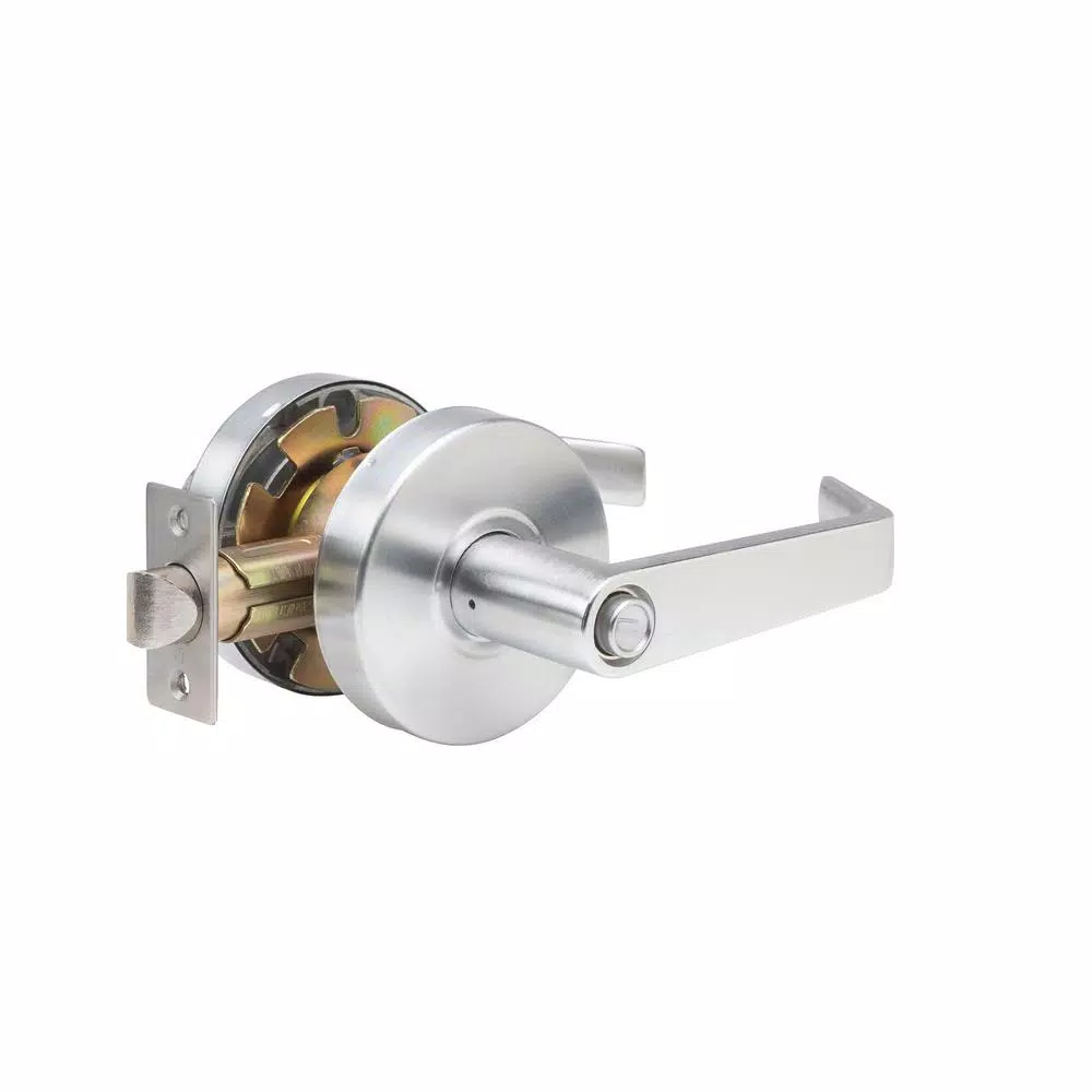 Global Door Controls Eiffel Style Commercial Privacy Lever, ANSI Grade 2, Brushed Chrome