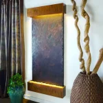 Water Wonders Grande Nojoqui Falls Lightweight Slate Wall Fountain - Copper Patina Trim thumbnail 1