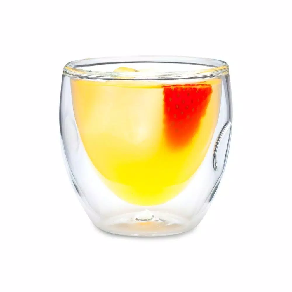 Ozeri Moderna Artisan Series Double Wall 8 oz. Borosilicate Glass Beverage Glasses, Set of 8