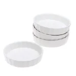 BonJour White Porcelain Oval Creme Brulee Ramekins, 4-Pack thumbnail 2