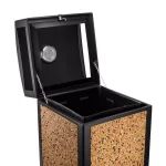 Alpine Industries 40 Gal. Stone & Steel Outdoor Commercial Trash Can with Ash Tray Lid thumbnail 2