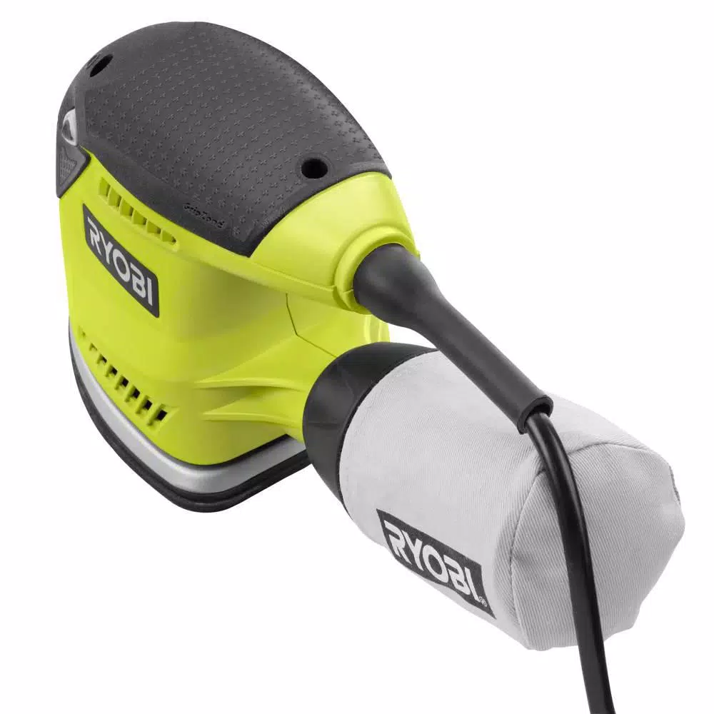 RYOBI 1.2 Amp Corded 5.5 in. Corner Cat Finishing Sander with Dust Bag and Storage Case