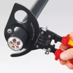 KNIPEX 11 in. Insulated 1000V Ratcheting Cable Cutters for Copper and Aluminum thumbnail 2