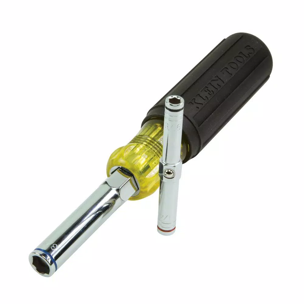 Klein Tools 5-in-1 Heavy Duty Multi-Nut Driver with Interchangeable Sizes and Wrench Assist