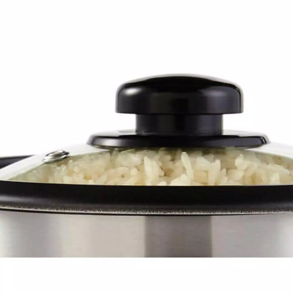 Professional Series 12-Cup Stainless Steel Rice Cooker with Non-Stick Removable Bowl