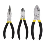 Stanley 3-Piece Plier Set, 6 in. Drop-Forged Steel Slip Joint, Diagonal, and Long Nose Pliers thumbnail 1