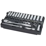 Milwaukee 3/8 in. Drive Metric Ratchet and Socket Set with PACKOUT Compact Organizer, 32-Piece thumbnail 5
