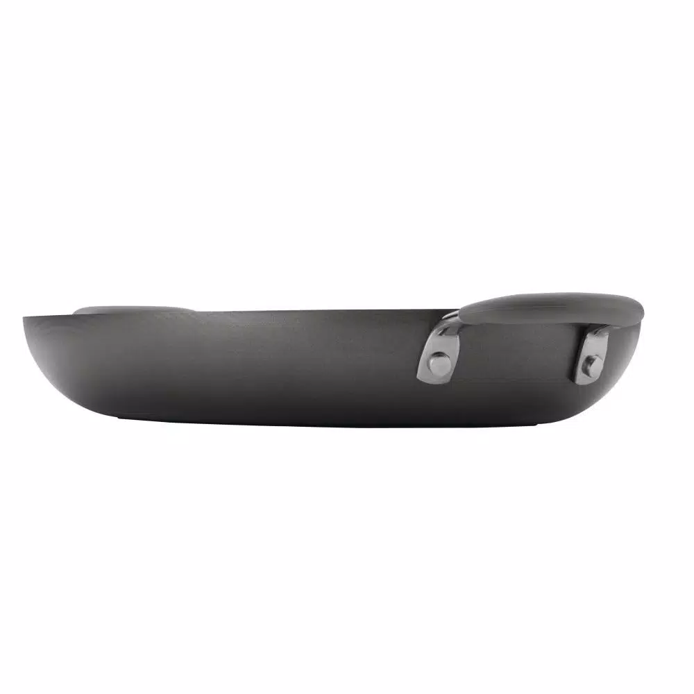 Circulon Elementum 15 in. Hard-Anodized Aluminum Nonstick Oval Grill Pan, Oyster Gray