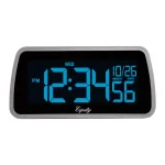 Equity by La Crosse Digital 6 x 4 in. LCD Interchangeable Color Display Alarm Clock - Silver thumbnail 2