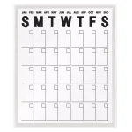 Kate and Laurel Calter White Acrylic Monthly Erasable Wall Calendar Memo Board thumbnail 2