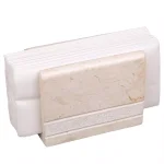 Creative Home Natural Beige Champagne Marble Napkin Holder - Hand Carved Elegant Tabletop Stand thumbnail 3